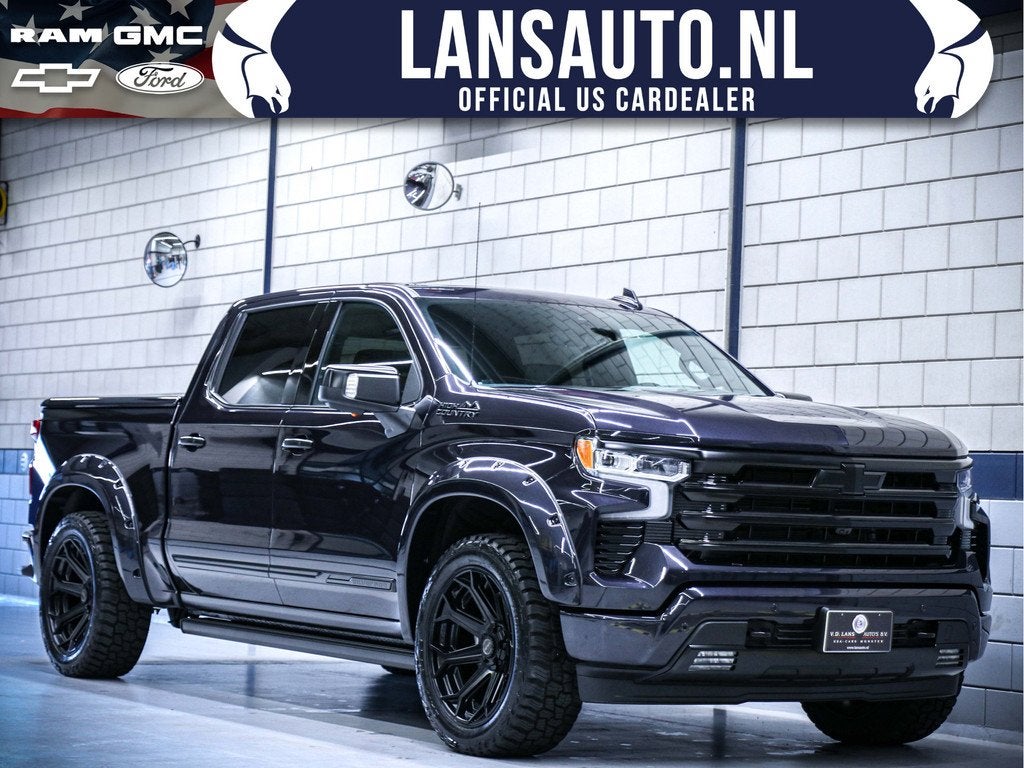Chevrolet Silverado 1500 High Country | Black Ops Dark Ash M, Auto's, Chevrolet, Bedrijf, Te koop, Silverado, Lederen bekleding