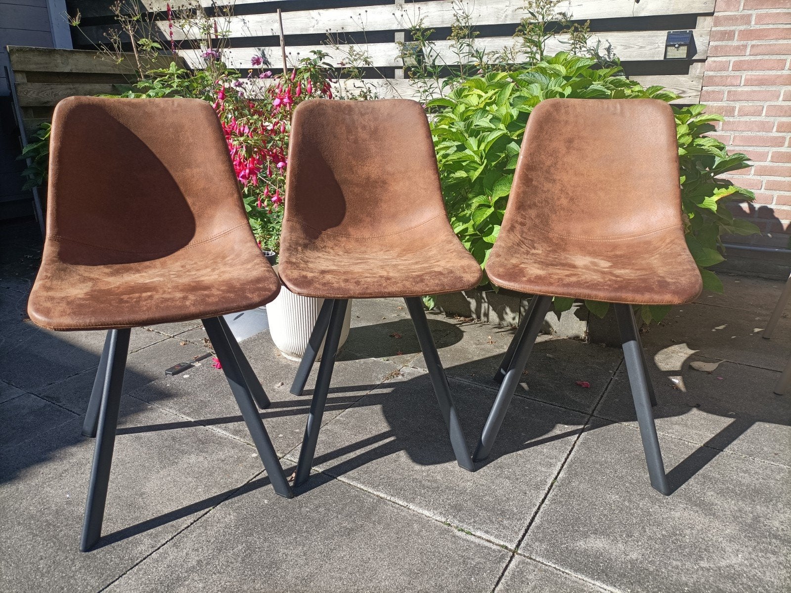 3 leuke kuipstoelen, Ophalen, Gebruikt, Metaal, Drie