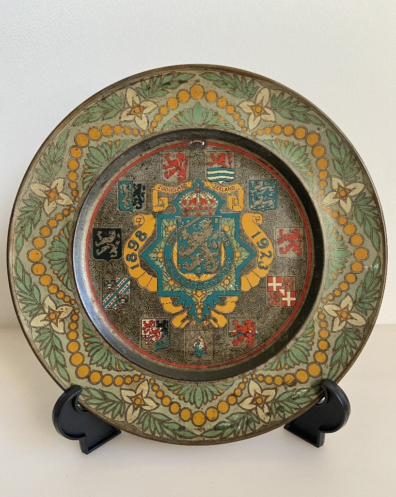 Antiek Wandbord Wilhelmina 1898-1923, Ophalen of Verzenden, Gebruikt, Overige typen