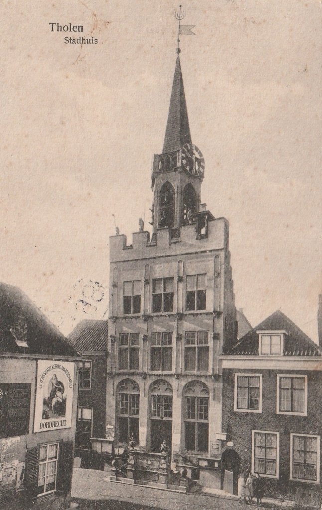THOLEN Stadhuis 1927, Verzenden, 1920 tot 1940, Gelopen, Zeeland
