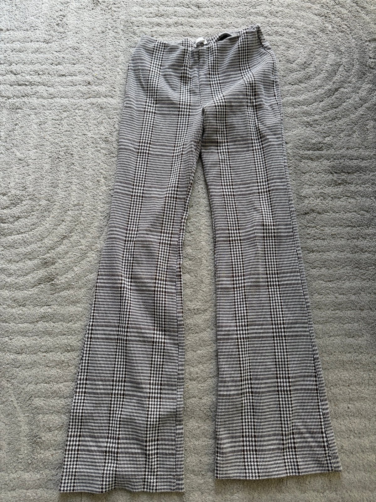 Zara flared broek met pied-de-poule print- Maat M, Kleding | Dames, Maat 38/40 (M), Meerkleurig, Ophalen of Verzenden, Zo goed als nieuw