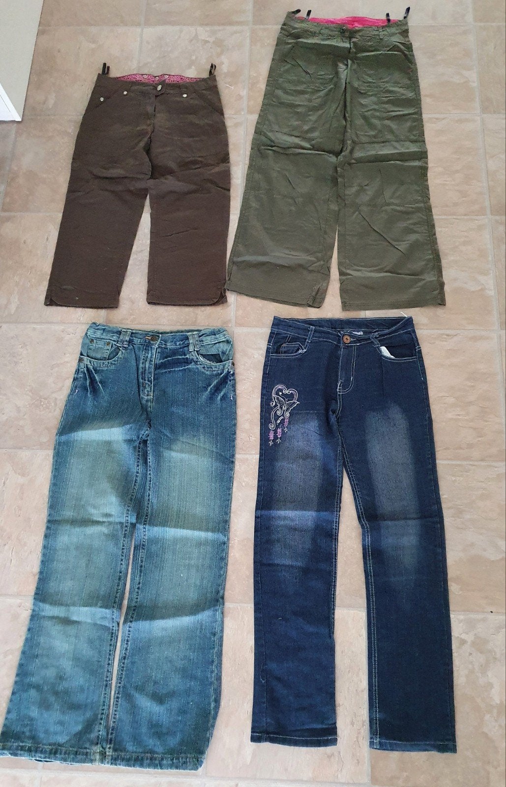 4 spijkerbroeken/katoen broeken maat 158/164, Ophalen of Verzenden, Zo goed als nieuw, Meisje, Broek
