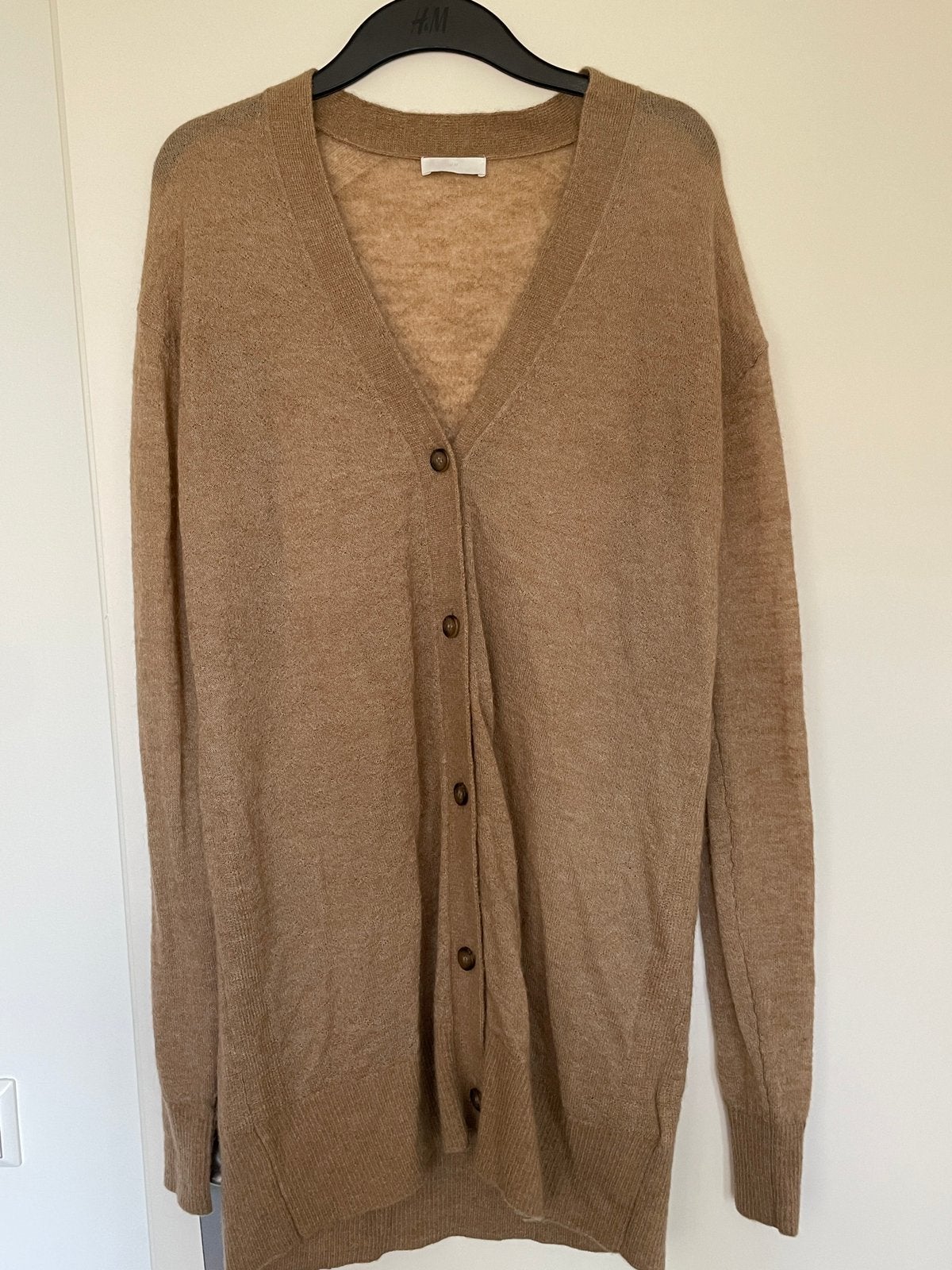 Lang beige vest met 36% wol en 30% alpaca van h&m maat S, Ophalen of Verzenden, Zo goed als nieuw, Maat 36 (S), Beige