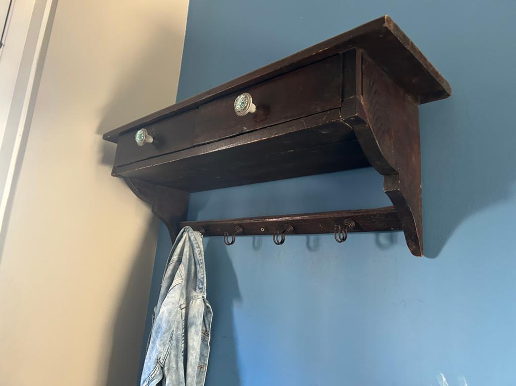 Kapstok brocante donkerbruin, Gebruikt, Minder dan 100 cm, Hout, Ophalen