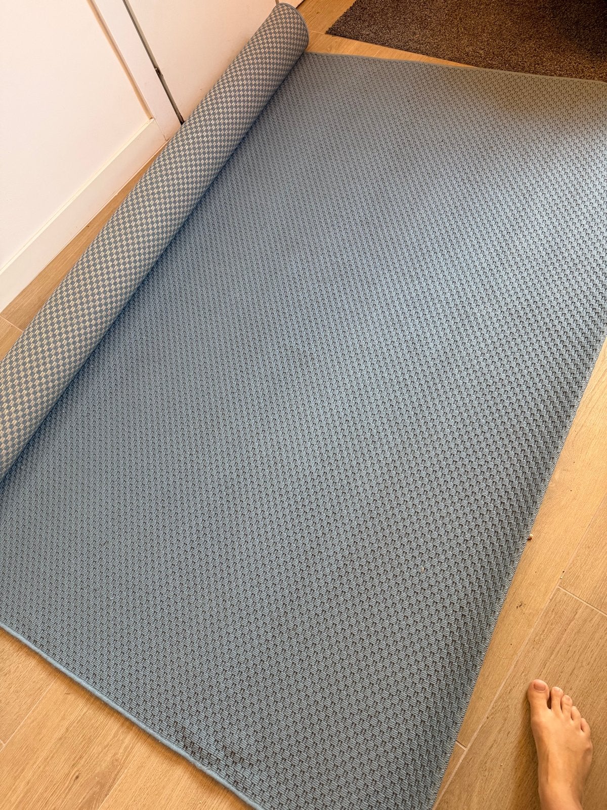 IKEA Morum Vloerkleed 200x300 cm Lichtblauw, Ophalen, Gebruikt, Blauw, 200 cm of meer