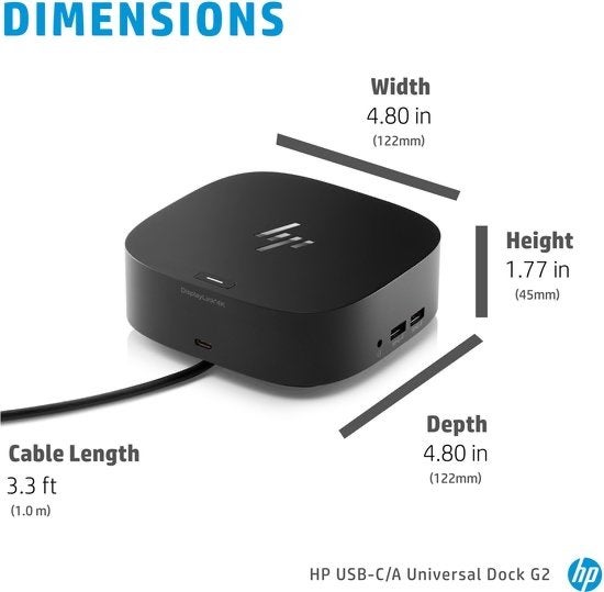 HP USB-C/A Universal Dock G5- Dockingstation, Computers en Software, Ophalen of Verzenden, Zo goed als nieuw, Docking station