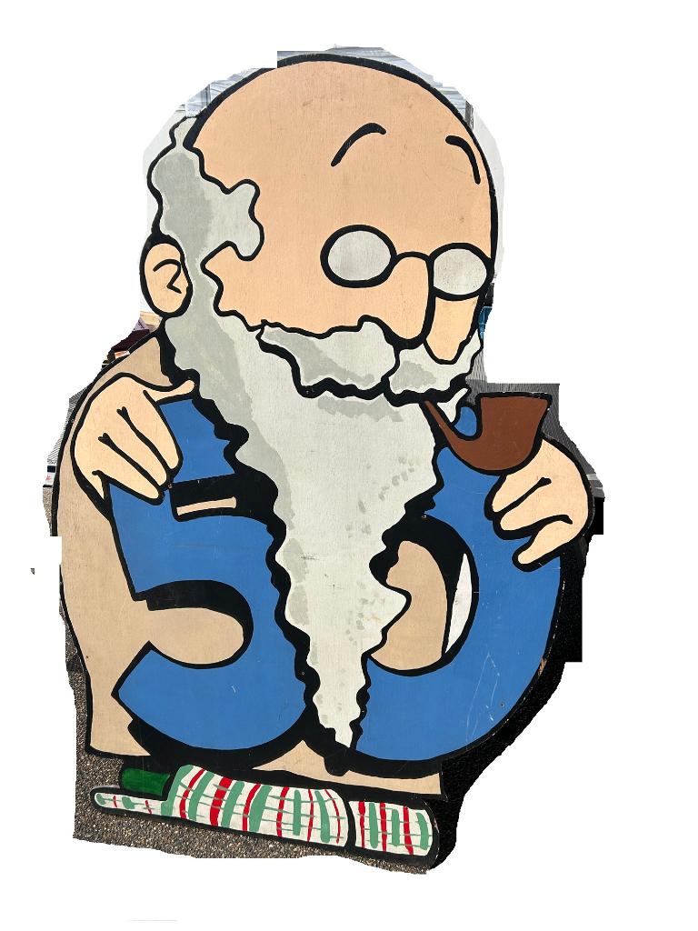 houten abraham handgemaakt zeker 50 jaar oud ;), Ophalen, Gebruikt, Feestartikel, Abraham of Sarah