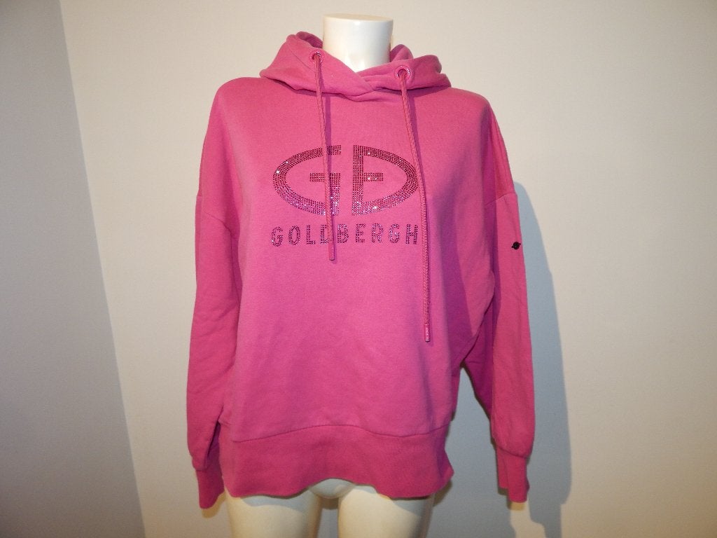 Goldbergh roze hoody merk in roze steentjes capuchon M