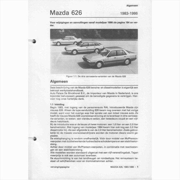 Mazda 626 Vraagbaak losbladig 1983-1986 #1 Nederlands, Ophalen of Verzenden, Gelezen, Mazda