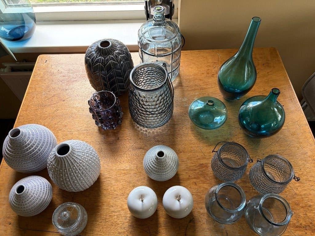 Leuke woon accessoires, vazen, kaarsen houders, Overige kleuren, Ophalen of Verzenden, Minder dan 50 cm, Glas