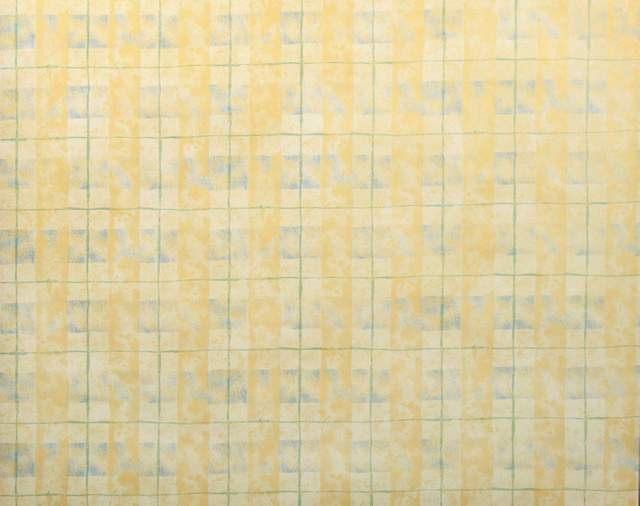 12498 Vintage Schots ruitjes behang geel blauw swiet, Verzenden, Minder dan 10 m², Geel