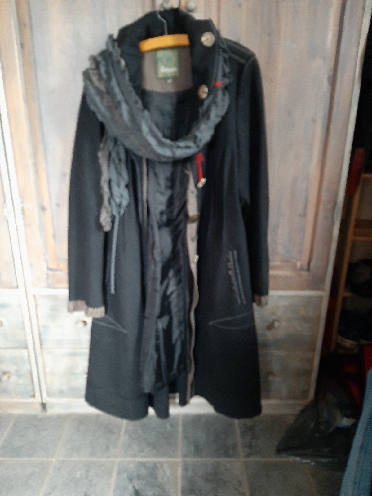 Bohemia Zwarte Wollen Jas met Unieke Details - Maat XL, Kleding | Dames, Zwart, Maat 46/48 (XL) of groter, Bohemia, Ophalen of Verzenden