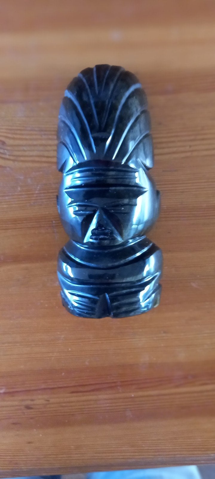 Inca/Maya Beeldje uit Zuid-Amerika, 16cm hoog., Antiek en Kunst, 16 cm, Beeld, Gesneden, Natuurlijk materiaal