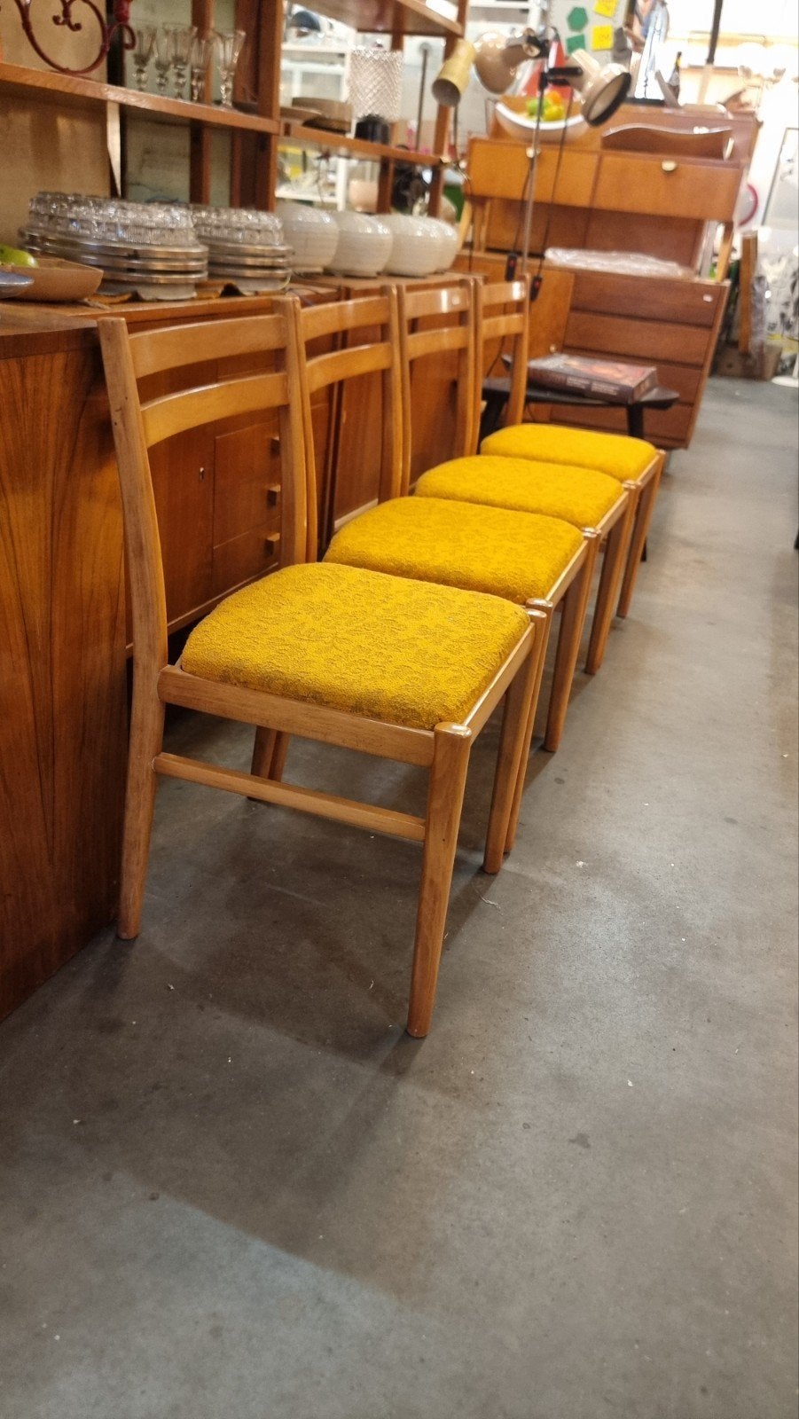 set vintage eetkamerstoelen jaren 60, Bruin, ,, Ophalen of Verzenden, ,