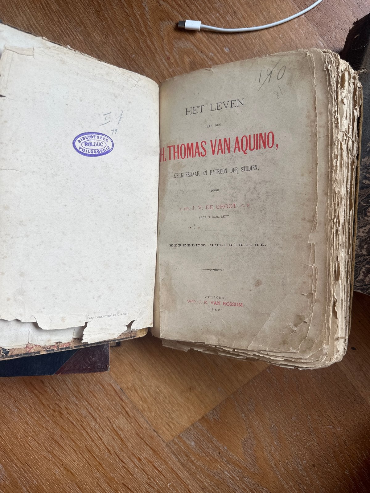 Het Leven van H. Thomas van Aquino - Oud Boek 1882, Antiek en Kunst, Ophalen of Verzenden