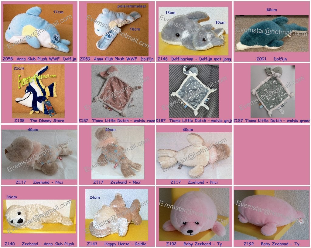 dolfijn vis zeehond walvis Anna Club Plush WWF WNF Nici ea, Ophalen, Zo goed als nieuw, Overige typen