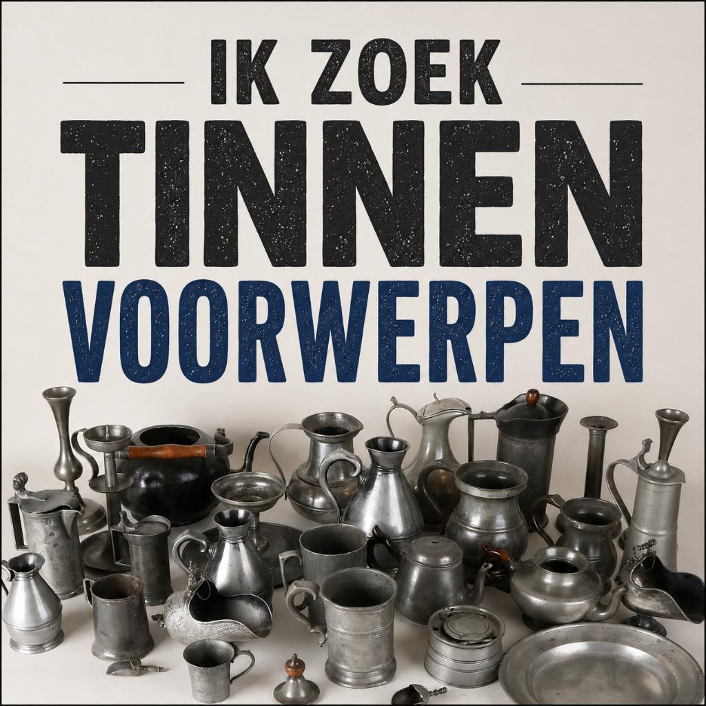 Gezocht: Tin & Siertin — Borden, Bekers, Kannen & Meer, Antiek en Kunst, Antiek | Tin, Ophalen of Verzenden