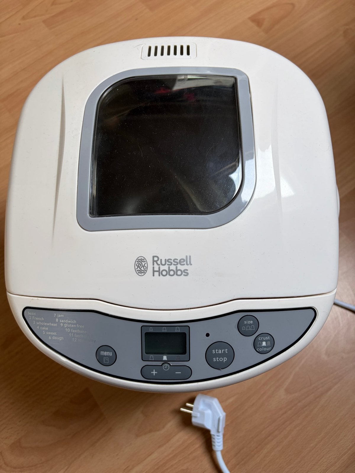 Russell Hobbs Broodbakmachine - Wit, 800 tot 1200 gram deeg, Zo goed als nieuw, Kijkvenster, Ophalen