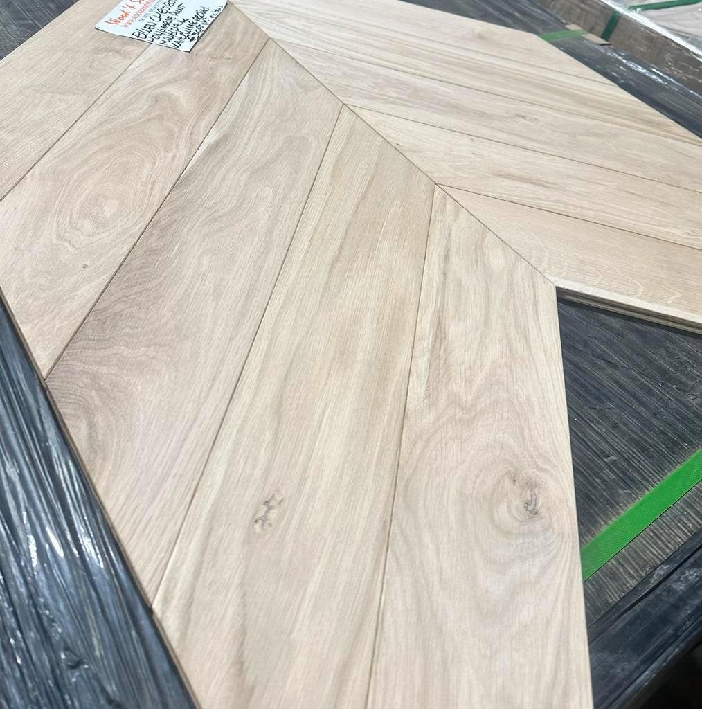 Eiken Chevron Hongaarse punt multiplank kant & klaar geolied, Ophalen of Verzenden, Nieuw, 75 m² of meer, Parket