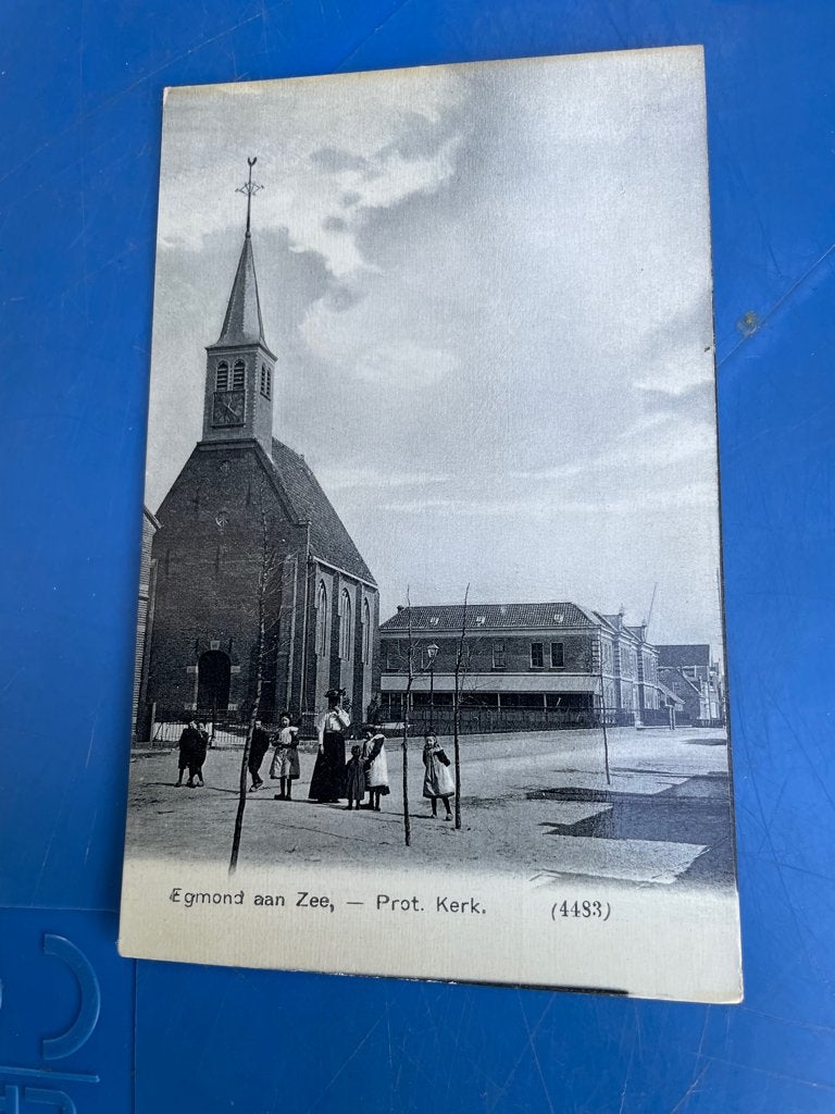 ansichtkaart / kaart van Egmond aan  Zee , Prot. Kerk., Verzenden, Voor 1920, Noord-Holland