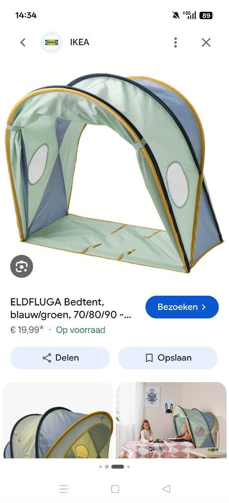 Bed tent peuterbed, Kinderen en Baby's, Ophalen, Zo goed als nieuw, 140 tot 160 cm, 70 tot 85 cm