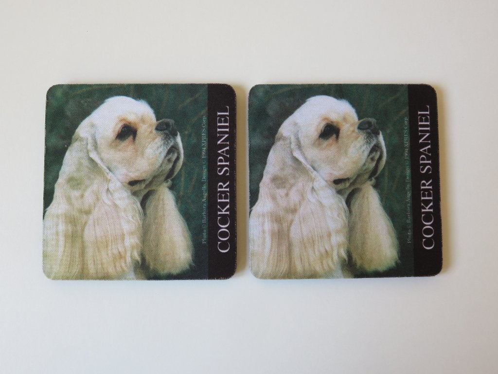 2 onderzetters voor glas of kopje met Cocker Spaniel hond, Glasonderzetter, Ophalen of Verzenden, Zo goed als nieuw, Antislip