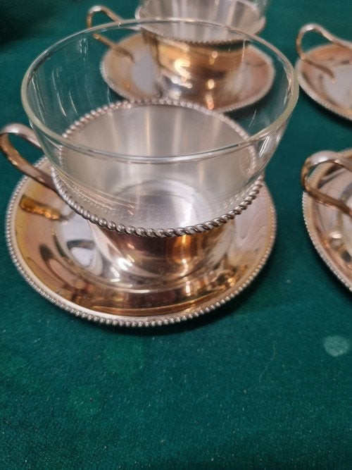 Theeglazen wmf zes stuks met schotel, Ophalen of Verzenden, 'T Olde Gre-j, Info@toldegrej.nl, Endepoelstraat 20f Didam