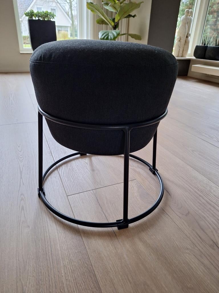 Ikea poef Emmislöv, met stof Vissle donkergrijs, Ophalen, Minder dan 50 cm, Rond, Minder dan 50 cm