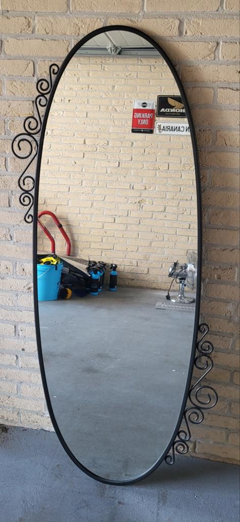 Zwarte Spiegel, Huis en Inrichting, Woonaccessoires | Spiegels, Ophalen, Zo goed als nieuw, Minder dan 50 cm, Minder dan 100 cm