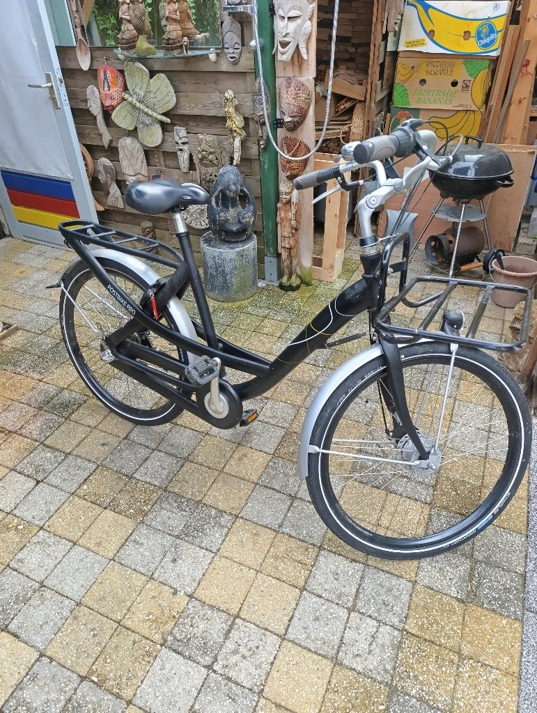 Postbike Pro Damesfiets - Zwart met lage instap, Versnellingen, Trommelrem, Ophalen, Overige merken