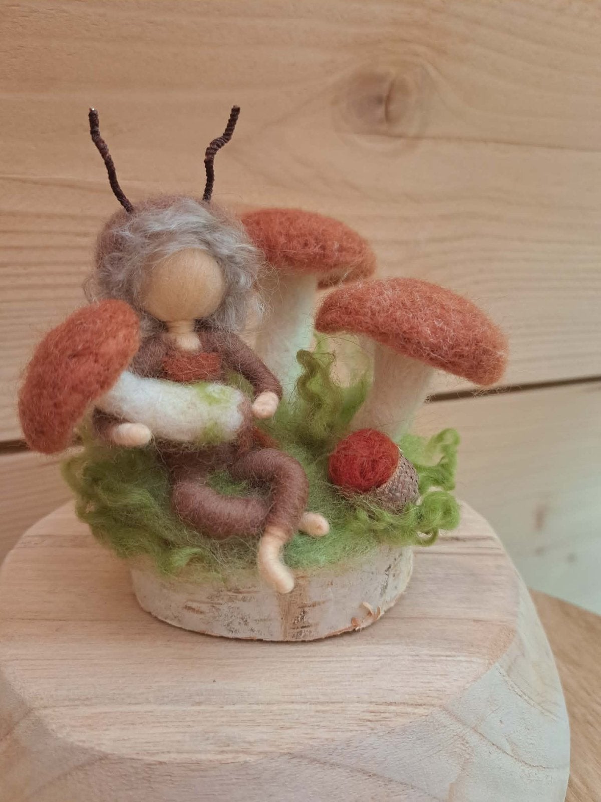Seizoenstafel/jaarring herfst paddestoelen wolnaaldvilt, Ophalen of Verzenden, Nieuw, Figuurtje(s)