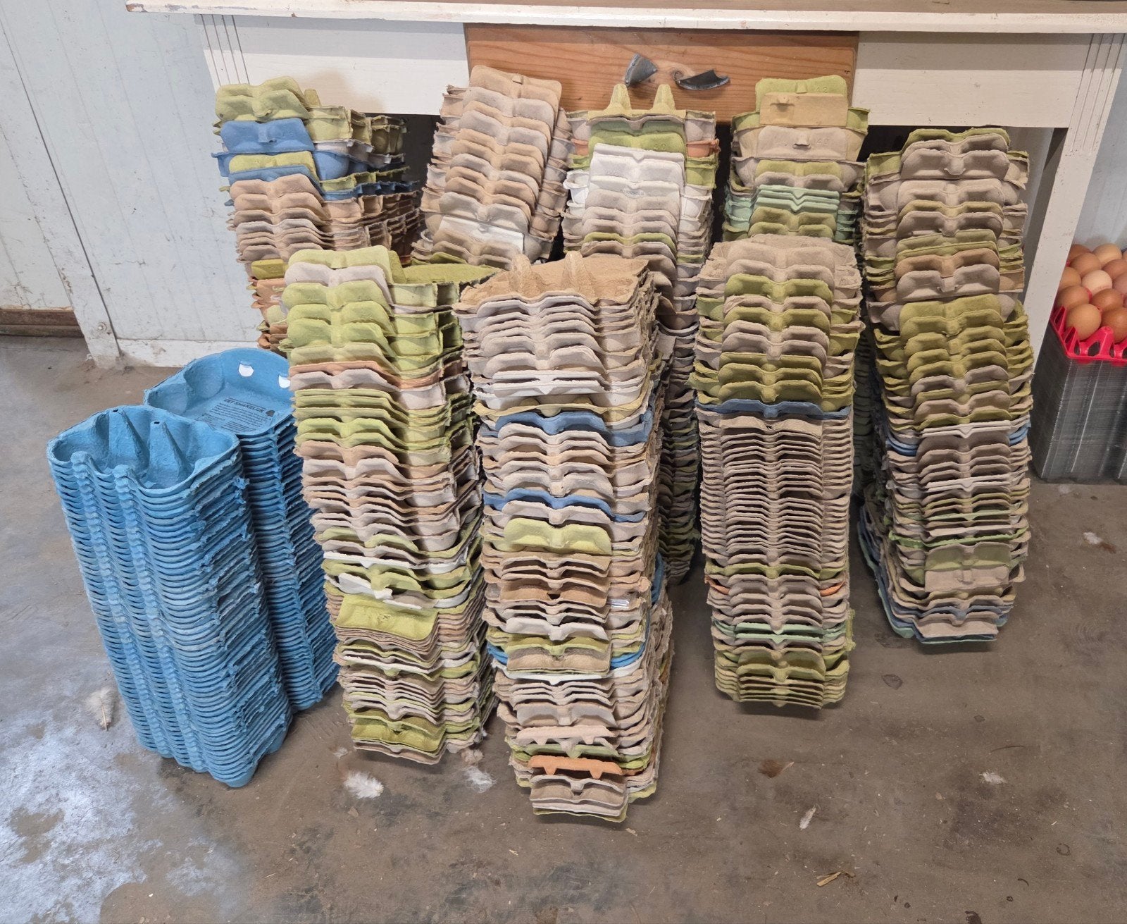 500 eierdoosjes voor 6 eieren, Dieren en Toebehoren, Ophalen, Gebruikt, Overige typen
