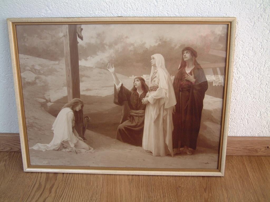 antieke plaat vrouwen bij het Kruis Joseph Aubert, Antiek en Kunst, Ophalen