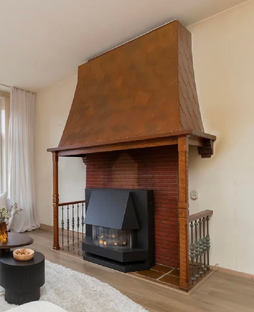 Karakteristieke open haard met werkende gaskachel, Huis en Inrichting, Haarden, Zo goed als nieuw, Gashaard, Ophalen