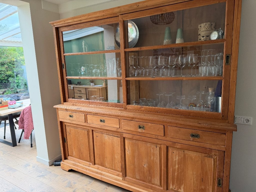 Buffetkast teak, Ophalen, Gebruikt, Met deur(en), 200 cm of meer