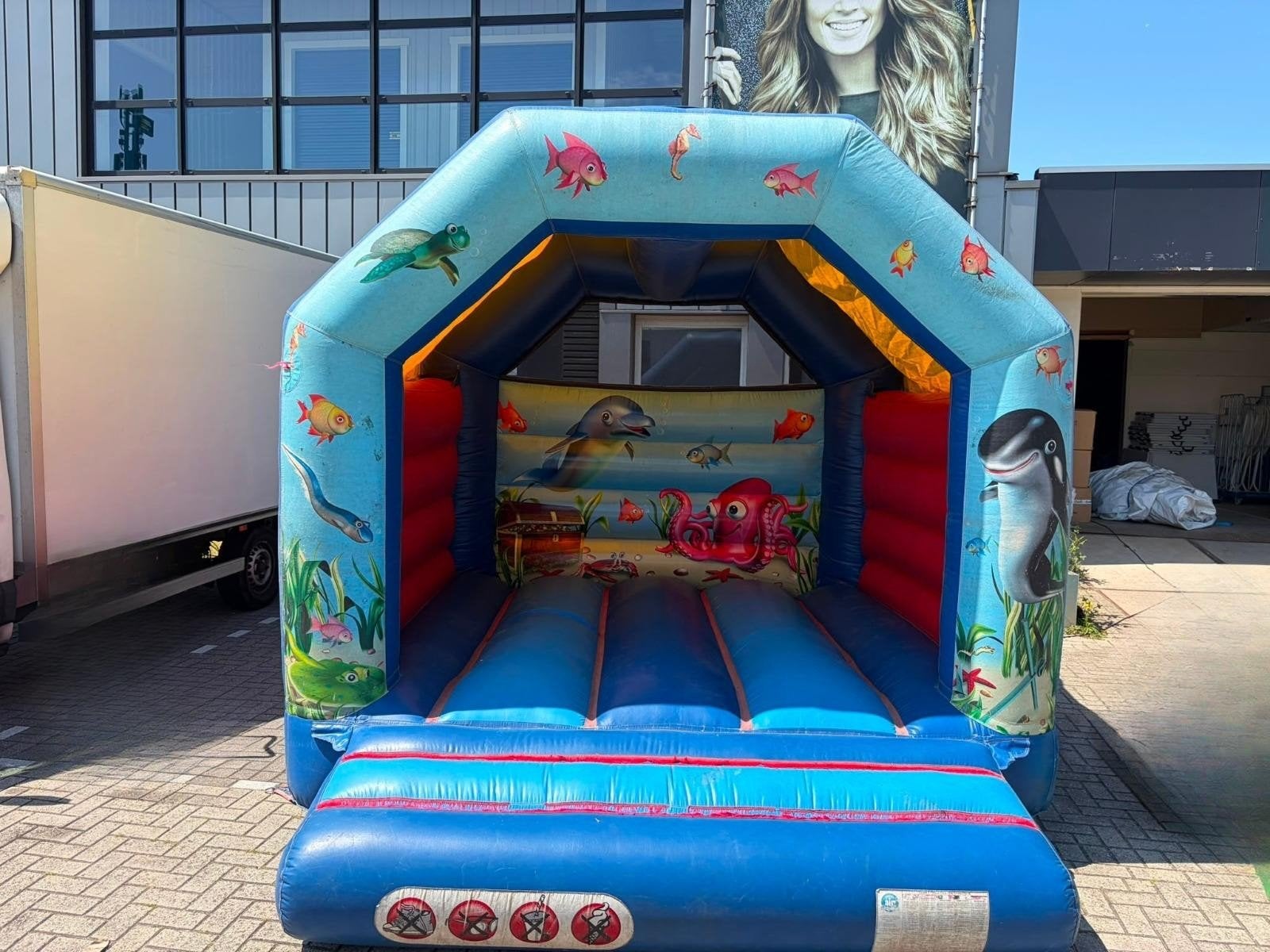Opblaasbaar Springkasteel - Onderwaterthema, Kinderen en Baby's, Speelgoed | Buiten | Springkussens, Gebruikt, Ophalen