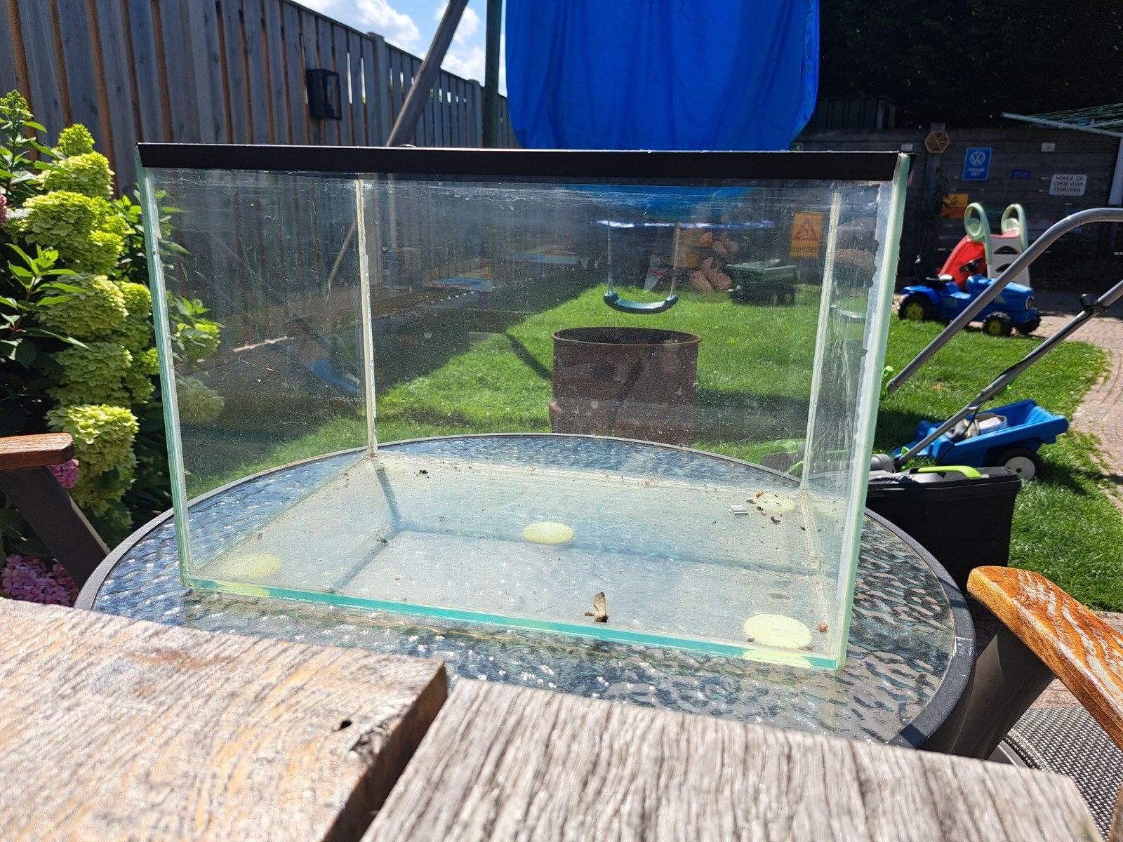 vissenkom, Ophalen, Leeg aquarium