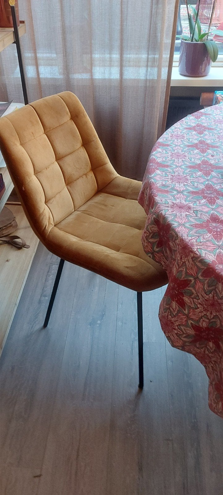eethoek met 4 stoelen, Huis en Inrichting, Tafels | Eettafels, Ophalen, Gebruikt, Rechthoekig, 50 tot 100 cm