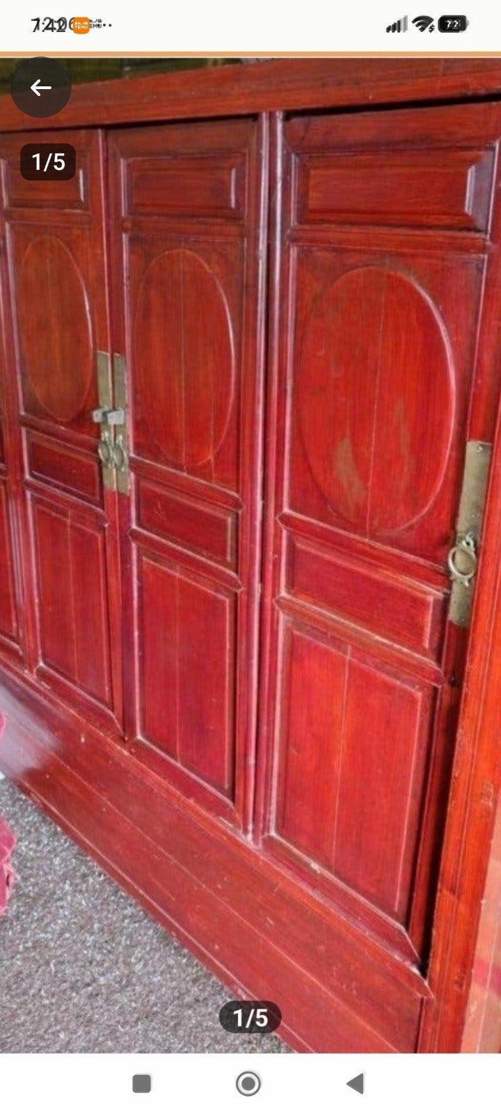 Antieke Chinese Kast - Rood Hout (145x170x55 cm), Ophalen