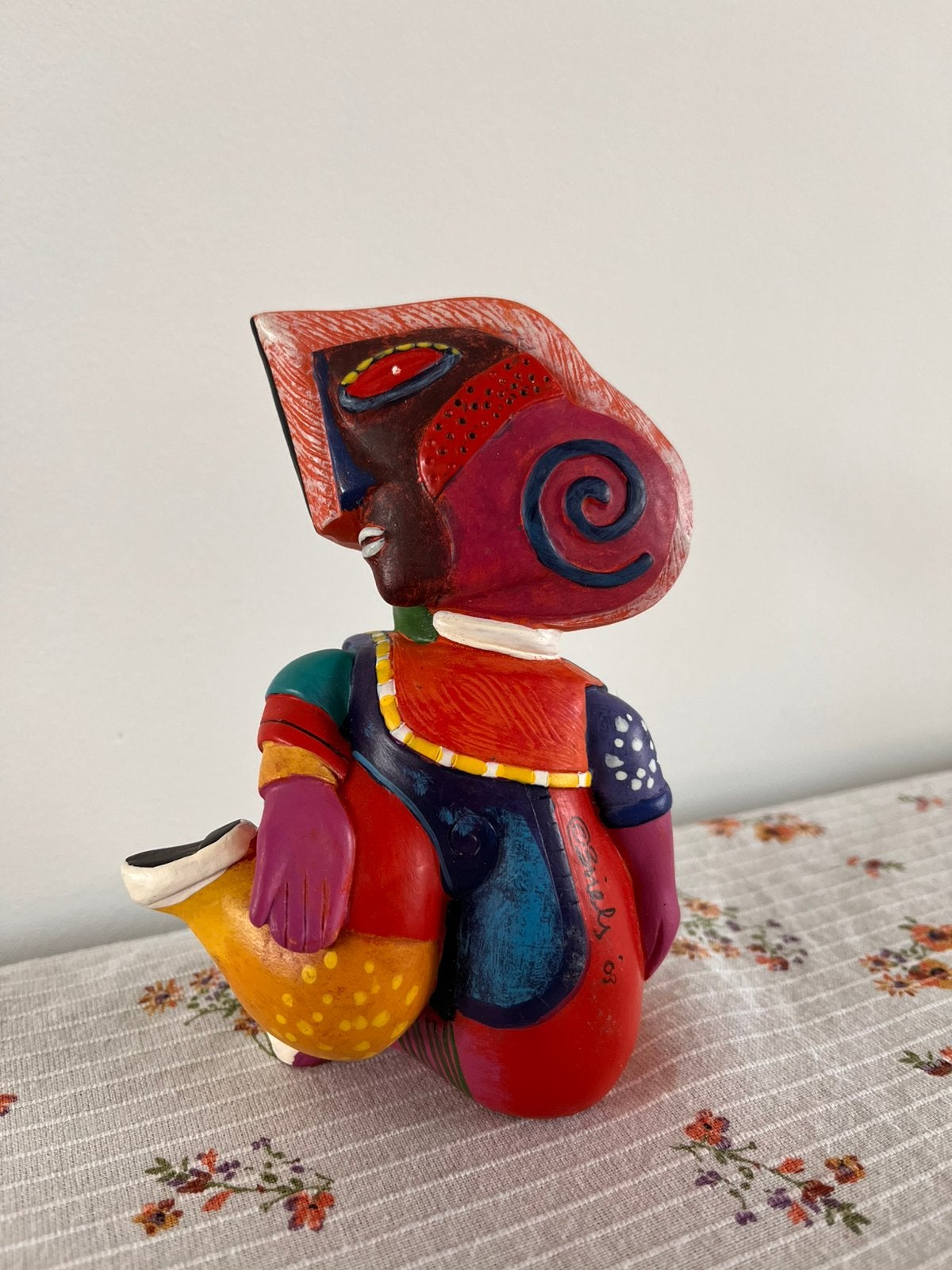 Clemens Briels "Statue of Liberality" uit 2003, Antiek en Kunst, Gesigneerd, Meerkleurig, Beeld, Ophalen of Verzenden