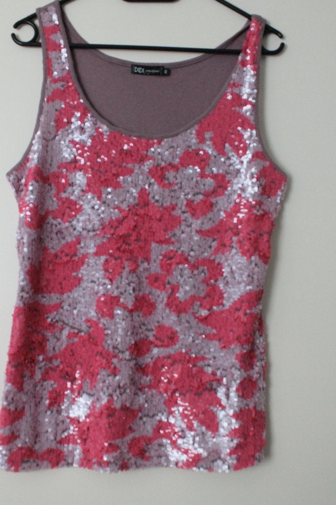 DIDI roze/paars hemd met pailletten maat M, Kleding | Dames, Tops, Maat 38/40 (M), Verzenden, Paars, Nieuw