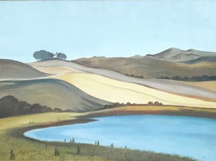 Pieter (Pit) van Loo (1905) Olie Paneel"Geabstraheerde "Ges, Antiek en Kunst, Kunst | Schilderijen | Modern, Landschap, Hout, Ophalen of Verzenden