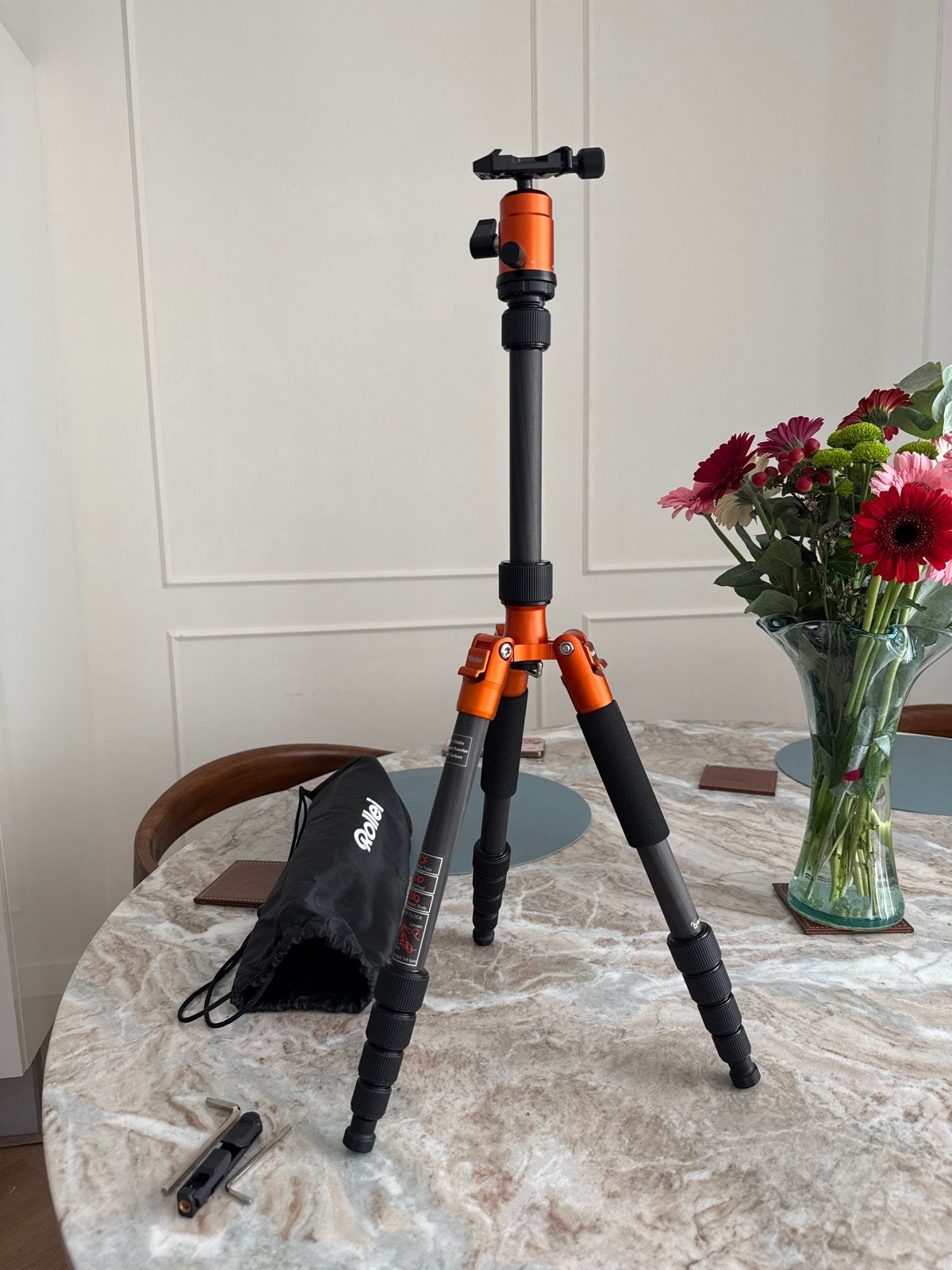 Rollei Compact Traveler No. 1 Carbon Statief, Ophalen, Driepoot, Zo goed als nieuw, 150 tot 175 cm