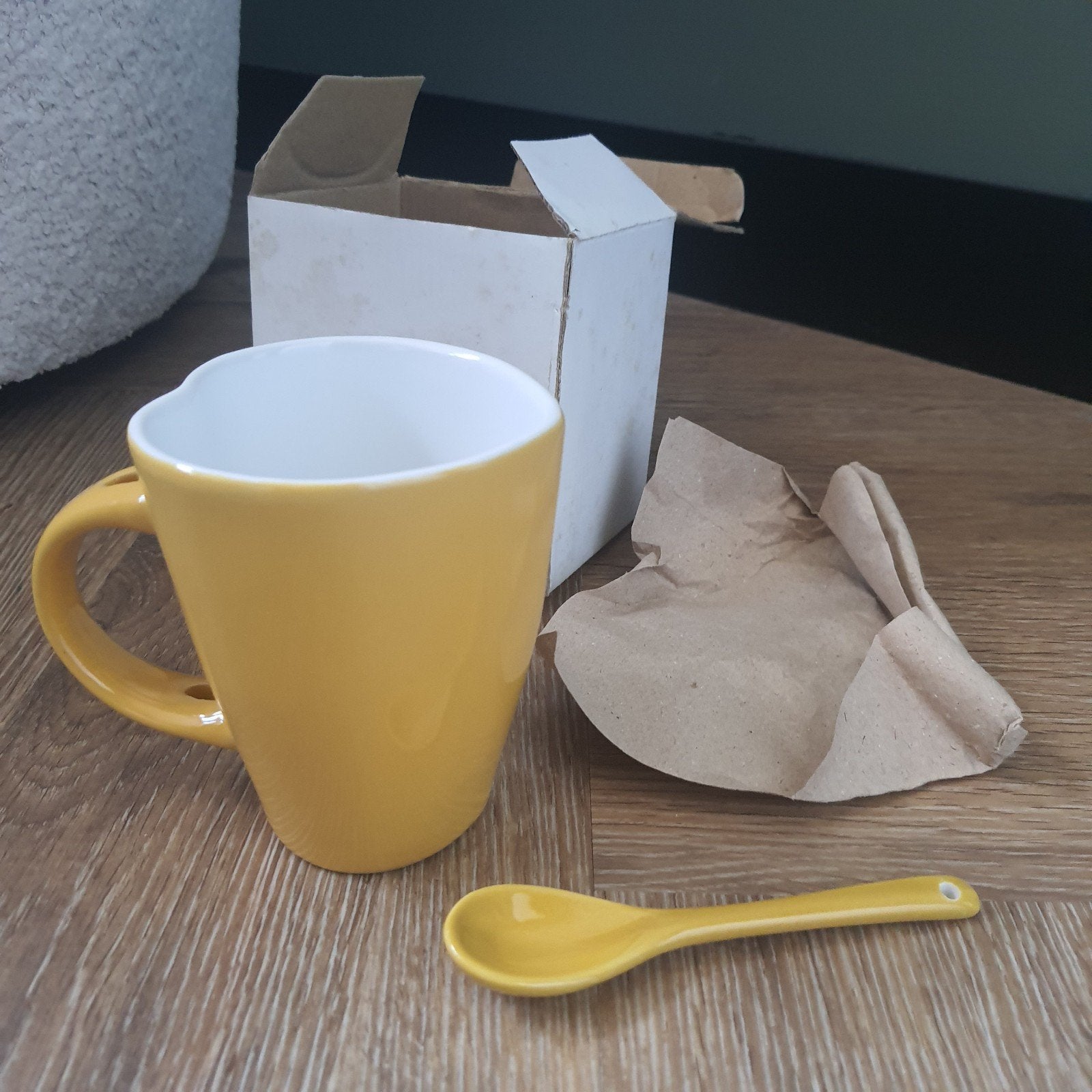 nieuw hartvormige mok met lepel, Ophalen, Nieuw, Overige stijlen, Kop(pen) en/of Schotel(s)