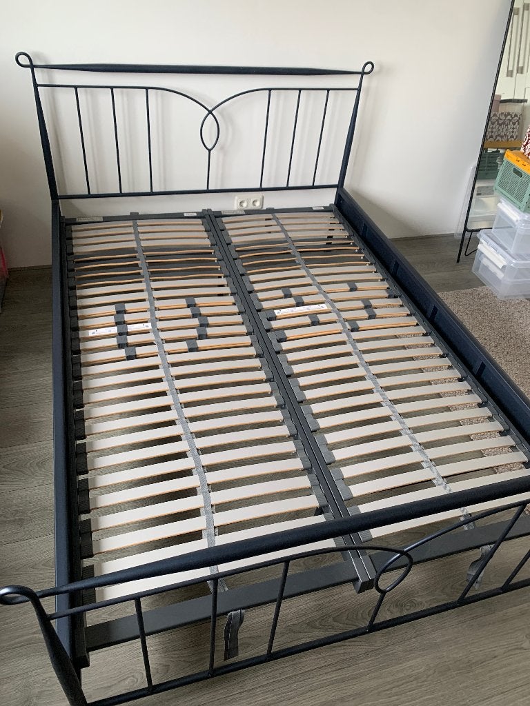 Bed met lattenbodem, Ophalen, Gebruikt, Overige kleuren, 140 cm
