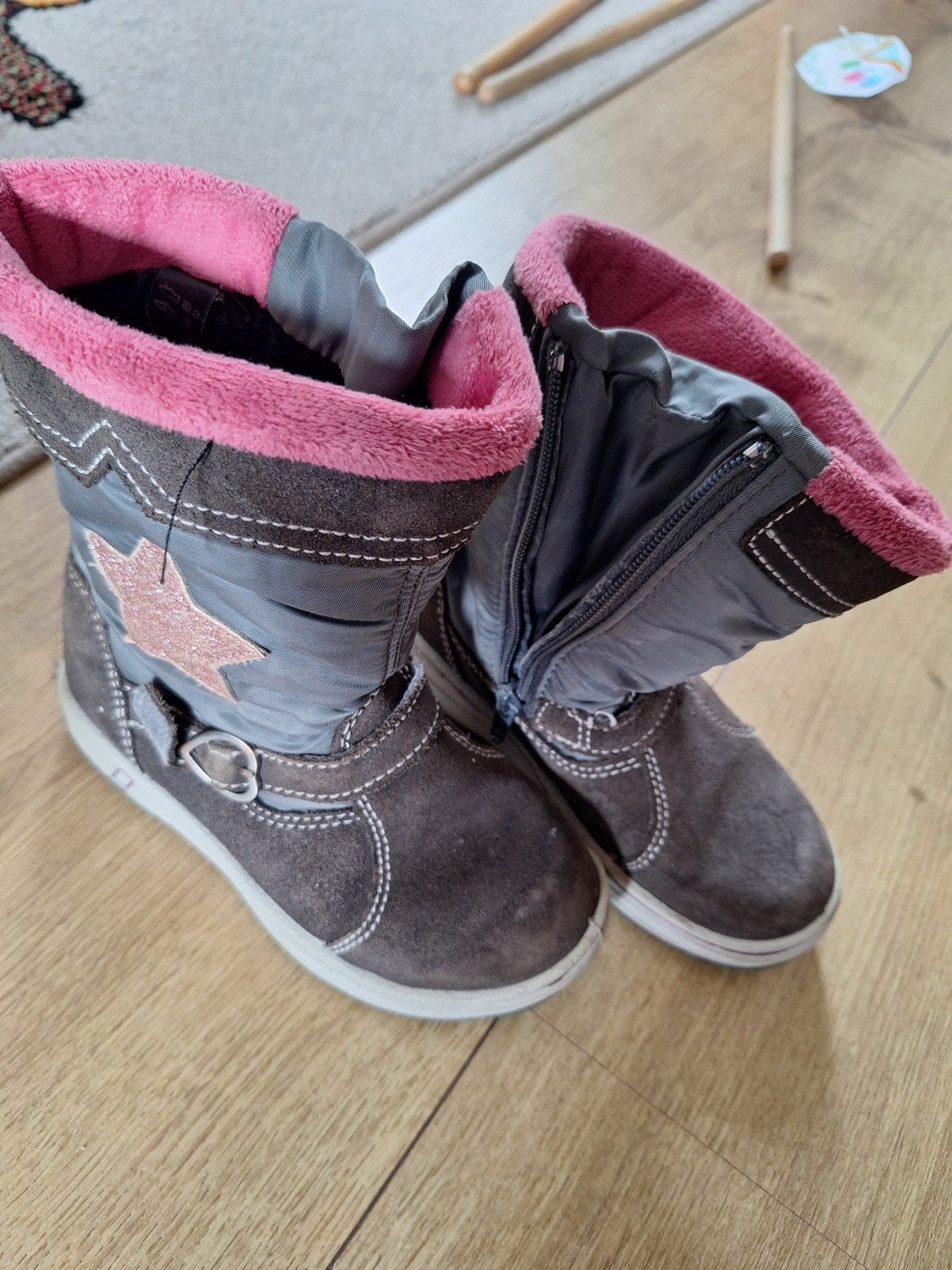 Leuke kinderlaarzen met roze voering, maat 27, Gebruikt, Meisje, Ophalen of Verzenden, Laarzen