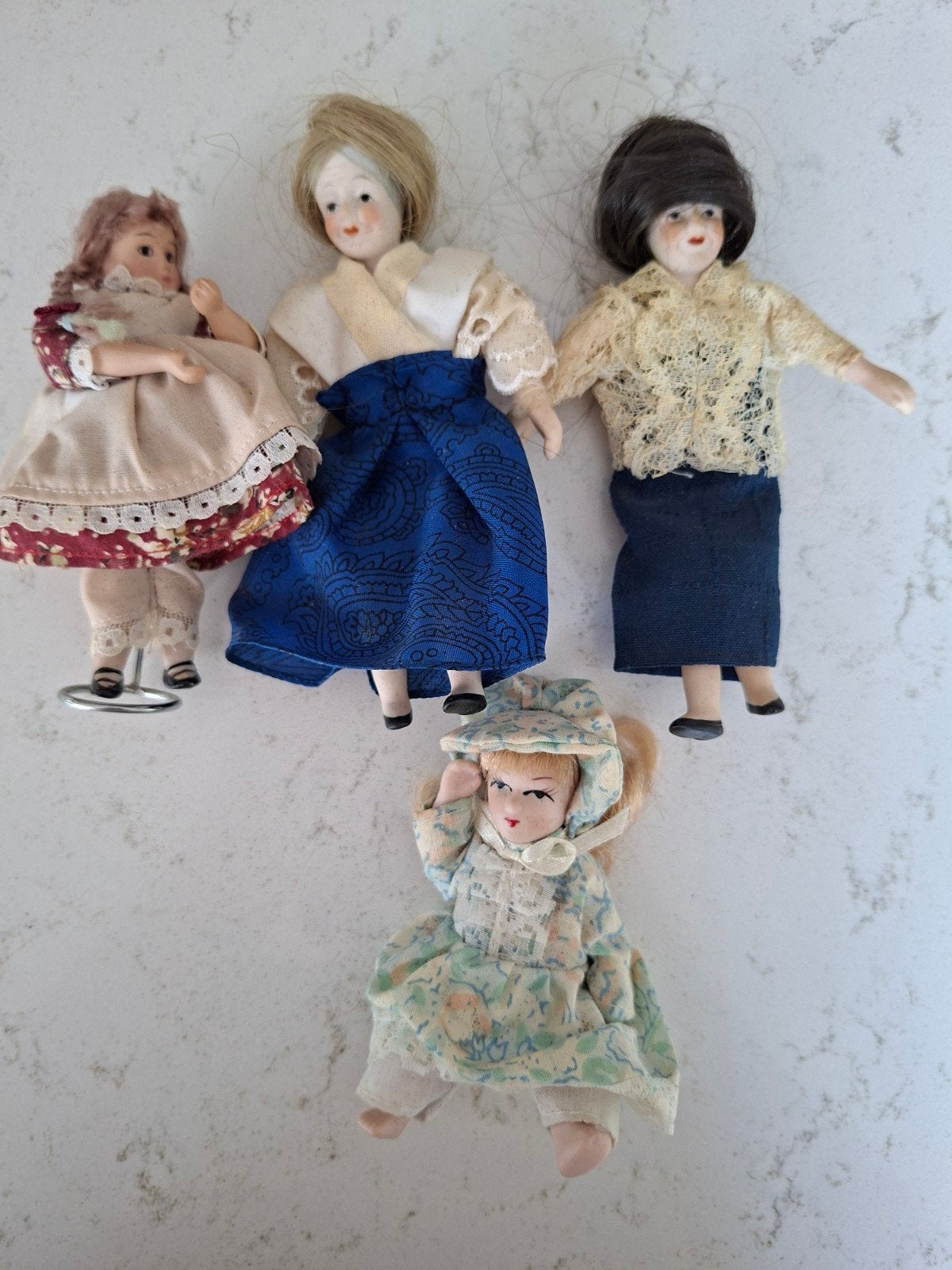 4x porseleinen popjes voor poppenhuis, Ophalen, Zo goed als nieuw, Popje