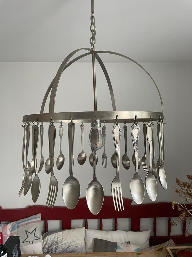 Besteklamp - Hanglamp van Vorken en Lepels, Huis en Inrichting, Lampen | Hanglampen, Ophalen of Verzenden, Gebruikt, Metaal, Minder dan 50 cm