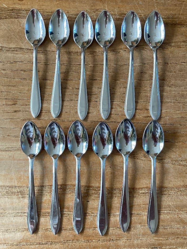 12x Vintage Sola GZ puntfilet mokka likeurlepeltjes lepeltje, Antiek en Kunst, Antiek | Bestek, Ophalen of Verzenden