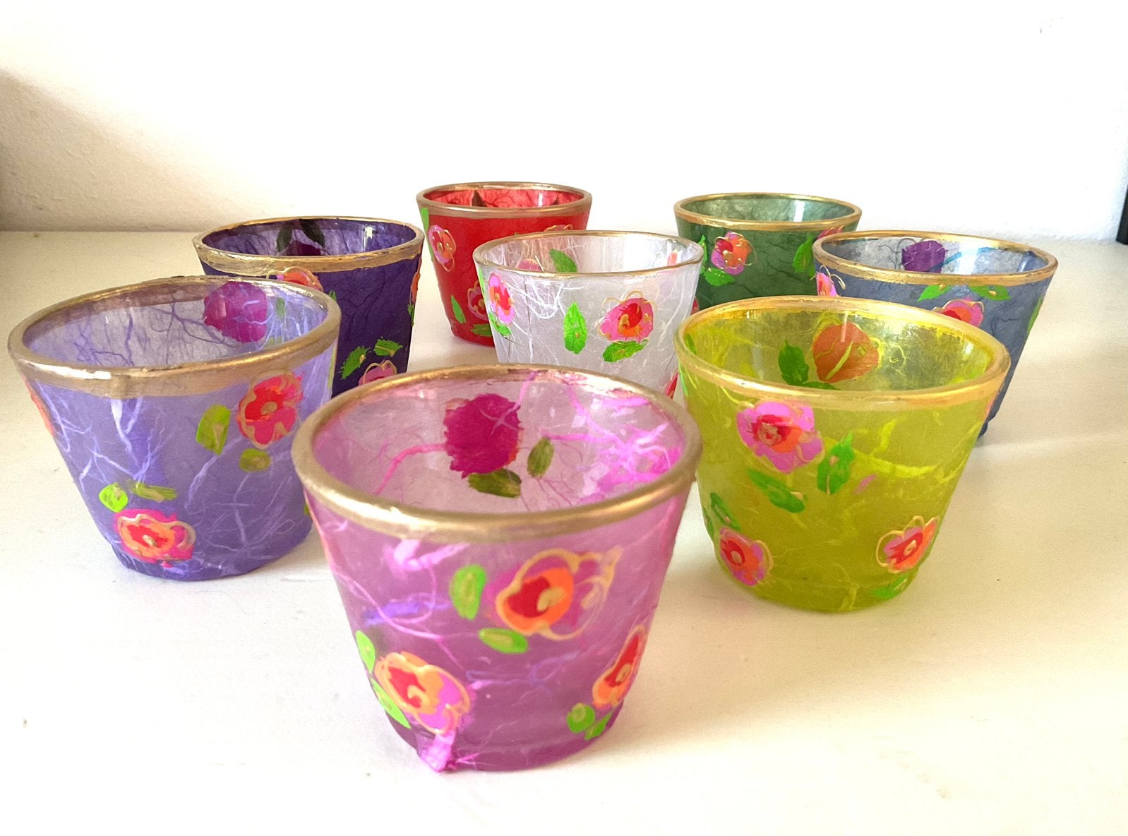 Set 8 waxinelichtjes, uniek & handgemaakt, Ophalen of Verzenden, Nieuw